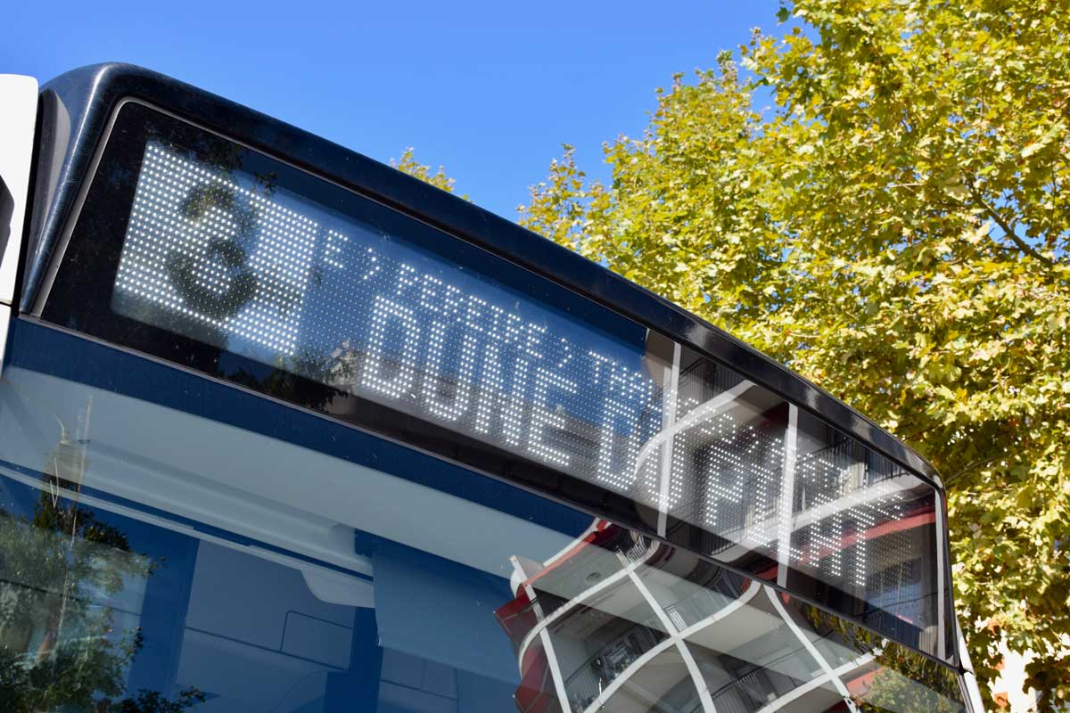 Programmation d’une girouette LED avec destination et ligne de transport